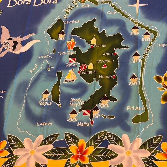 Colorful & Tropical Large Bora Bora Throw / Pareo / Wall Decor / Sarong - Picture 2 of 4